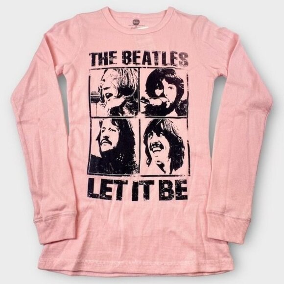 NWOT The Beatles Let It Be Tee Shirt Pink Size Small - Picture 1 of 3